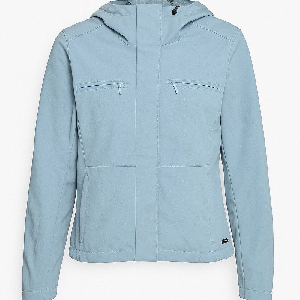 Athleta Softshell Hooded Jacket Light Blue Fleece Lined Women’s Small